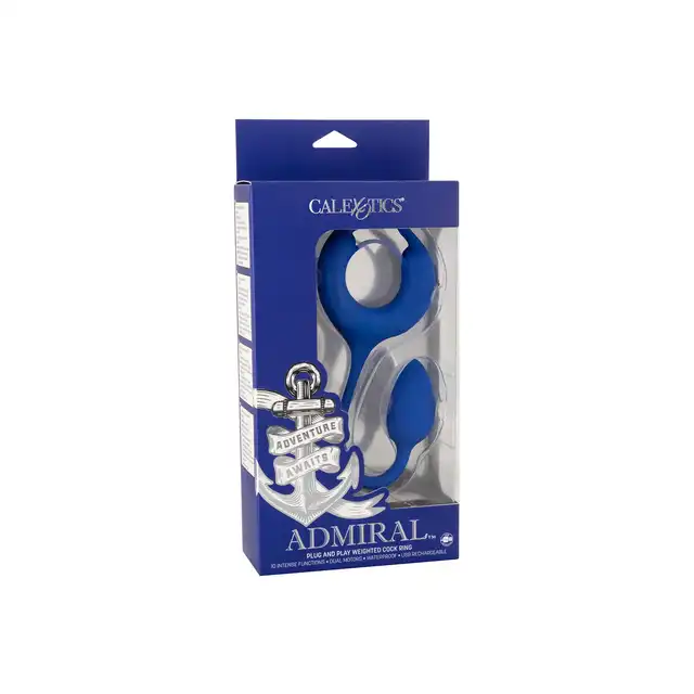 Admiral - Plug and Play Weighted Cock Ring. Super rozciągliwy silikonowy ring ze stymulatorem łechtaczki i unikatowym plugiem analnym. Doświadczcie potrójnej przyjemności orgazmicznej