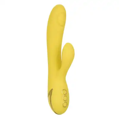 Calexotics - California Dreaming - San Diego Seduction Yellow - wibrator z króliczkiem. Końcówka z ruchem pulsacyjnym do perfekcyjnej stymulacji punktu G 
