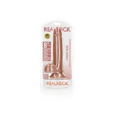 Straight Realistic Dildo  Balls  Suction Cup - 8""/ 20,5 cm