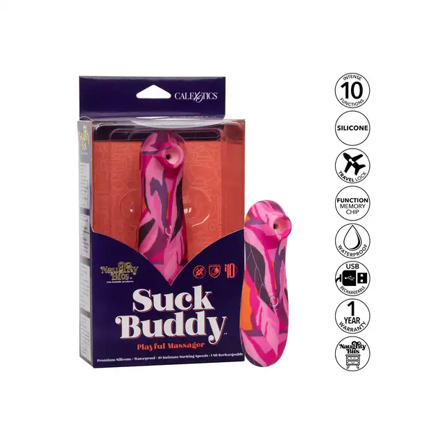 Calexotics - Suck Buddy. Wibrator ciśnieniowy z 10 funkcjami orgazmicznej przyjemności. Jedyny w swoim rodzaju design i specjalnie wyprofilowana końcówka do stymulacji łechtaczki