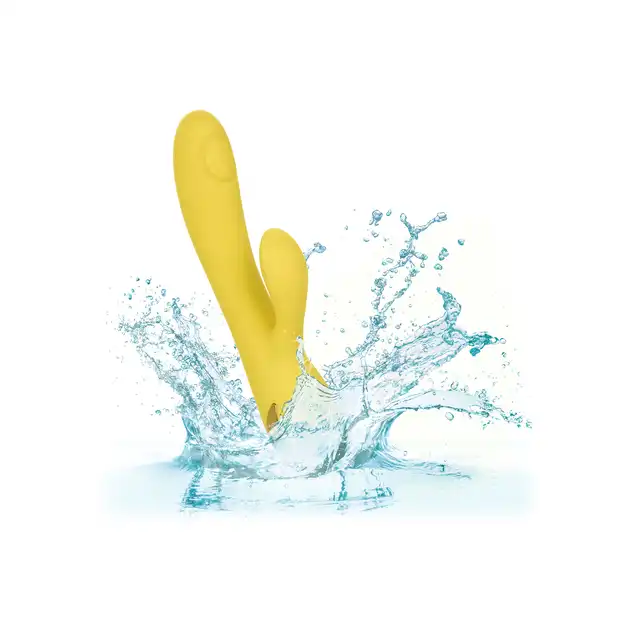Calexotics - California Dreaming - San Diego Seduction Yellow - wibrator z króliczkiem. Końcówka z ruchem pulsacyjnym do perfekcyjnej stymulacji punktu G 
