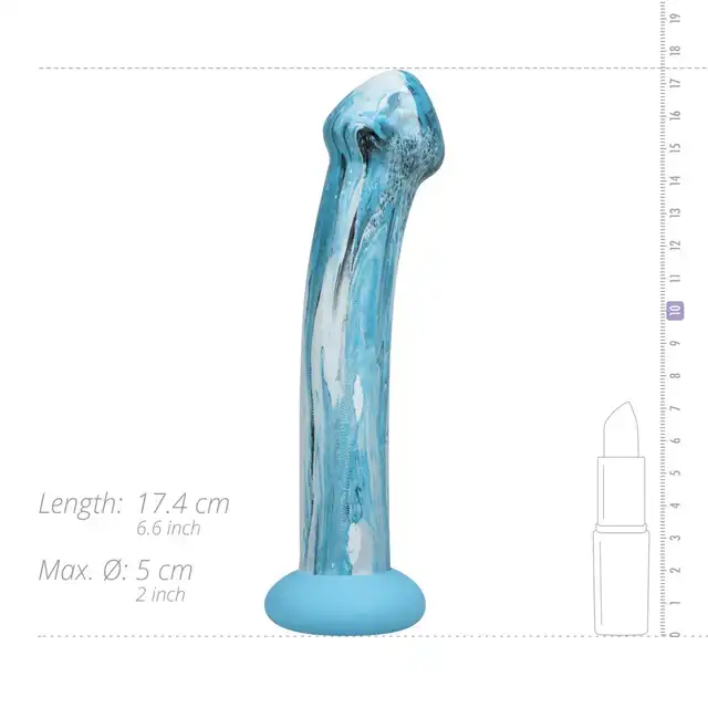 Gildo - Ocean Ripple. Szklane dildo o anatomicznym kącie wygięcia, stymulacja punktu G i P najwyższej klasy. Design zainspirowany dzikimi falami oceanu