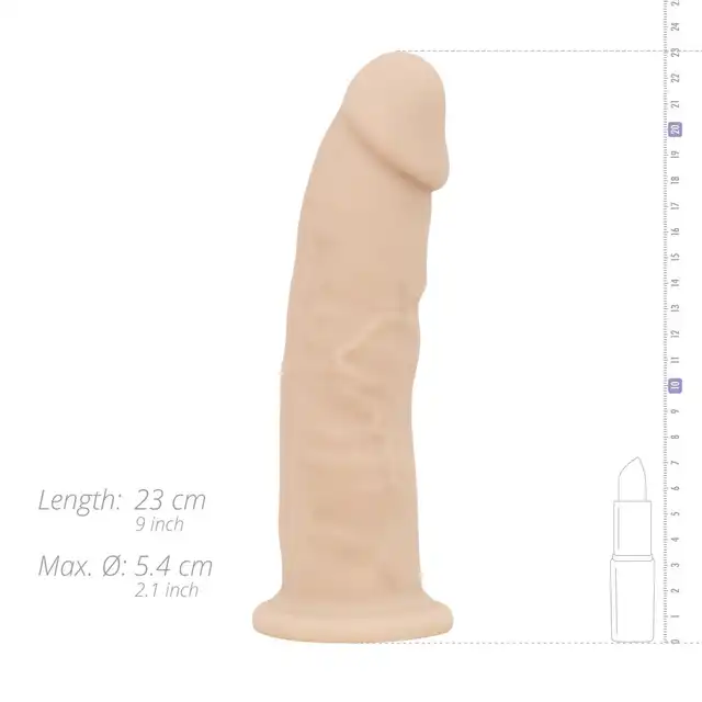 Real Fantasy - Xavier Realistic Dildo. Realistyczne dildo 23 cm z nowoczesnego silikonu typu Silexpan. 5,4 cm średnicy. Luksusowe.