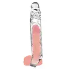 Toy Joy - Extension Sleeve XLarge. Przezroczysta nakładka na penisa z ringiem pod jądra. 22,5 cm przyjemności 