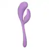 Calexotics - Elle Liquid Silicone Dual Flicker Purple - wibrator premium o ergonomicznym kształcie z wyjątkowym króliczkiem do stymulacji