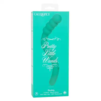 Calexotics - Pretty Little Wands Bubbly. Jedyny w swoim rodzaju elastyczny wibrator. Stymulująca końcówka dostosuje się swoim kątem wygięcia do Twojej fantazji