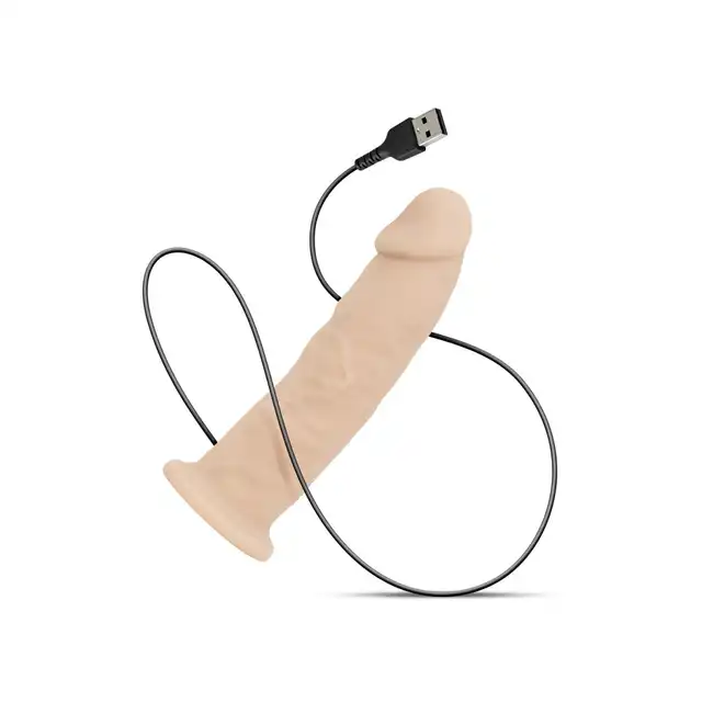 Real Fantasy - Winston Electric Realistic USB. Realistyczny silikonowy wibrator 18 cm  z przyssawką. Ładowany na USB