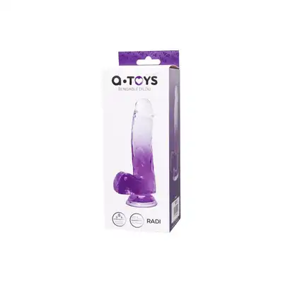 A-Toys - Radi. Dildo realistyczne o wyjątkowej kolorystyce. Bezbarwno-fioletowe! Mocna przyssawka pozwala na długie sesje bez użycia rąk