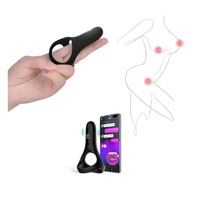 Magic Motion - Rise Smar Cockring. Interaktywny wielofunkcyjny pierścień na penisa do podwójnej penetracji. Sterowany na aplikację. 