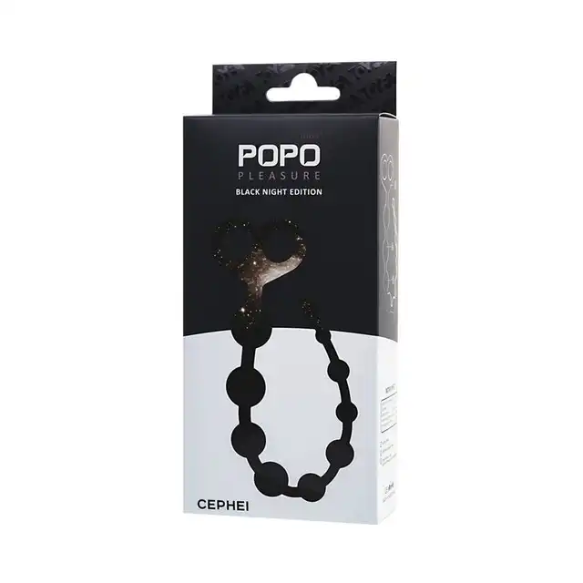 Toyfa - Popo Pleasure Cephei. Długie elastyczne koraliki analne ze stopniowo powiększającą się średnicą. Klasyczna czerń pasuje początkującym i zaawansowanym