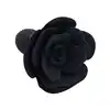 Kiotos - Black Rose Anal Plug. Elegancki silikonowy plug z czarną różą. Bardzo zmysłowy dodatek