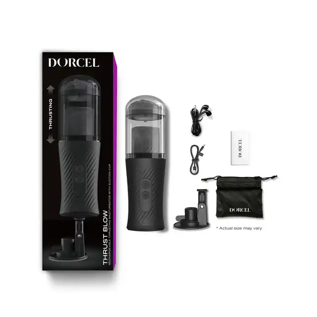 Dorcel - Thrust Blow. Nowoczesny automatyczny masturbator ze świetną funkcją posuwu i głosową. Potężna przyssawka dla realistycznych doznań bez użycia rąk