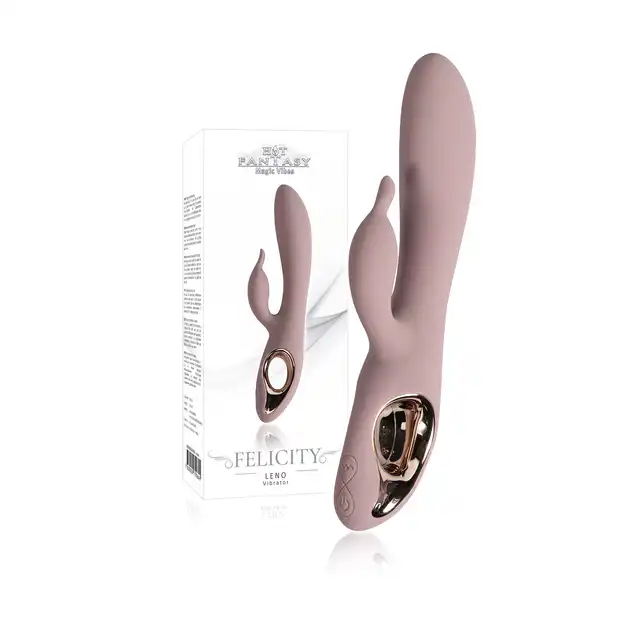Hot Fantasy - Felicity Leno USB, Wibrator ze stymulatorem łechtaczki. Wysokiej klasy silikon i odcień pudrowego różu