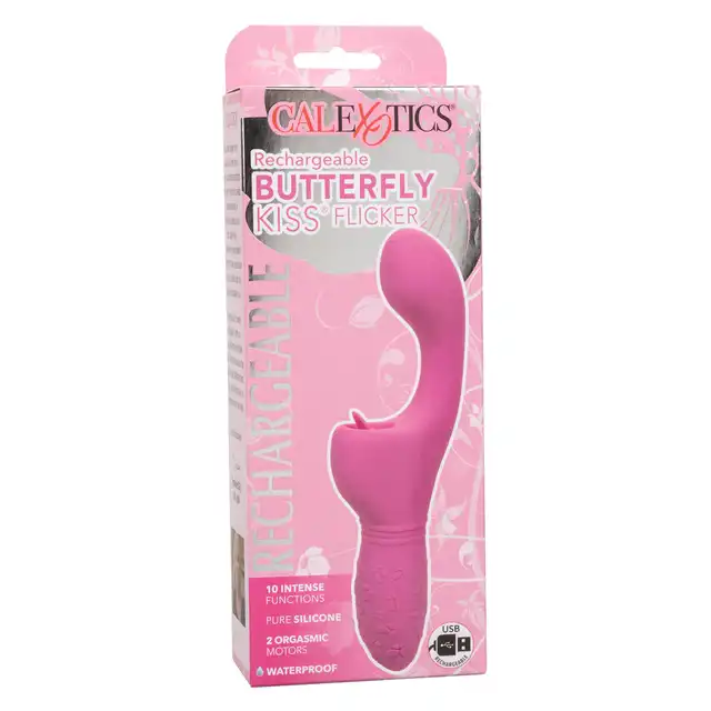 Calexotics - Butterfly Kiss Flicker Pink - wibrator do punktu G i intensywny języczek do stymulacji oralnej 