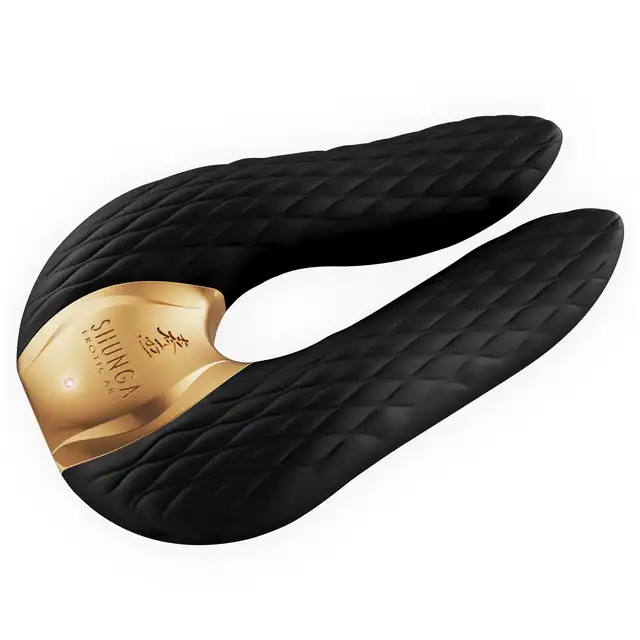 Shunga - AIKO - Intimate massager black - elegancki stymulator łechtaczki z dwoma potężnymi silnikami