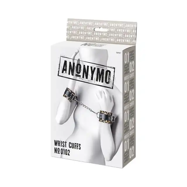 Toyfa - Anonymo Handcuffs Print. Uniwersalne kajdanki na nadgarstki w zwierzęcym wzorze panterki. Porządne wykonanie i naturalne materiały