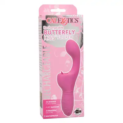 Calexotics - Butterfly Kiss Flicker Pink - wibrator do punktu G i intensywny języczek do stymulacji oralnej 