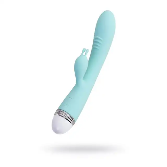 Toyfa - Flovetta Iris. Wibrator w miętowym kolorze z idealnie stymulującym łechtaczkę króliczkiem. Idealne anatomiczne krzywizny dodatkowo pobudzają czuły punkt G