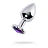 Toyfa - Silver Anal Plug. Wysokiej jakości metalowy korek analny z eleganckim kryształkiem w kolorze ametystu w podstawie