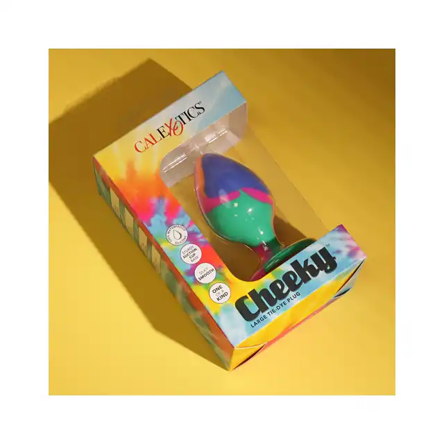 Calexotics - Cheeky Large Tie-Dye Plug - silikonowy, gładki korek analny z oryginalną kolorystyką
