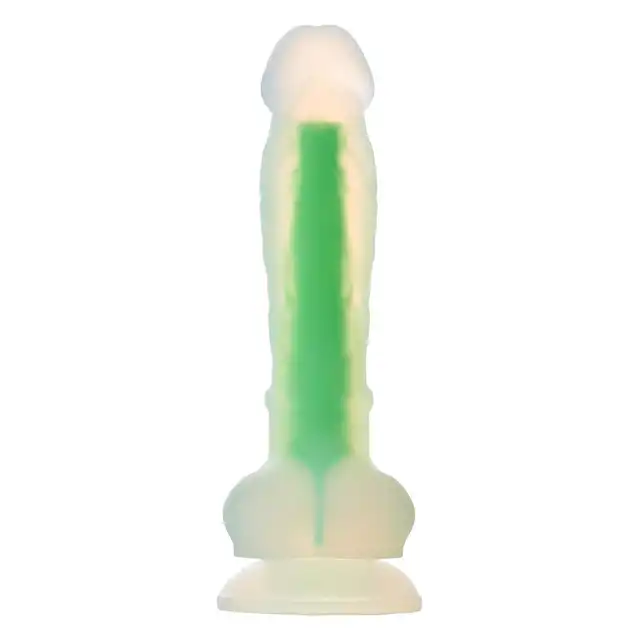 RADIANT SOFT SILICONE GLOW IN THE DARK DILDO SMALL GREEN