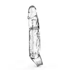 Toy Joy - Extension Sleeve Large. Przezroczysta realistyczna przedłużka na penisa 19 cm z ringiem pod jądra
