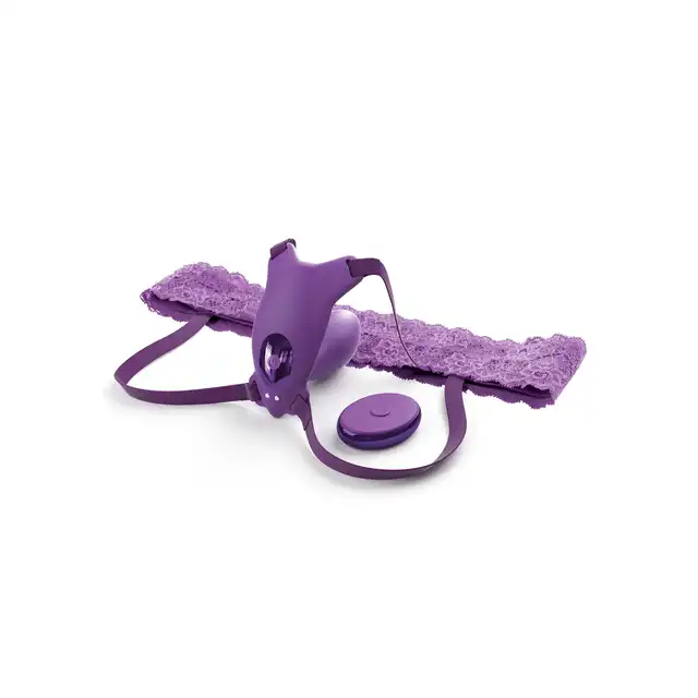 Fantasy For Her - G-Spot Butterfly Strap-On - elastyczny pas z wibratorem do punktu G. Baw się w domu i na mieście! 