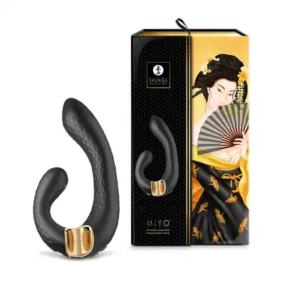 Shunga - MIYO - Intimate massager black - luksusowy wibrator do perfekcyjnej stymulacji punktu G oraz łechtaczki! Wyjątkowo cichy