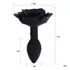 Kiotos - Black Rose Anal Plug. Elegancki silikonowy plug z czarną różą. Bardzo zmysłowy dodatek