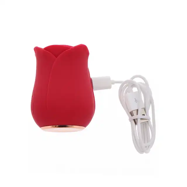ToyJoy - Ravishing Rose Pulse Stim Red - stymulator łechtaczki imitujący seks oralny. 10 trybów przyjemności 