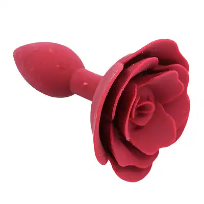 Kiotos - Red Rose Anal Plug. Zmysłowy czerwony korek analny z różą. Bardzo elegancki 