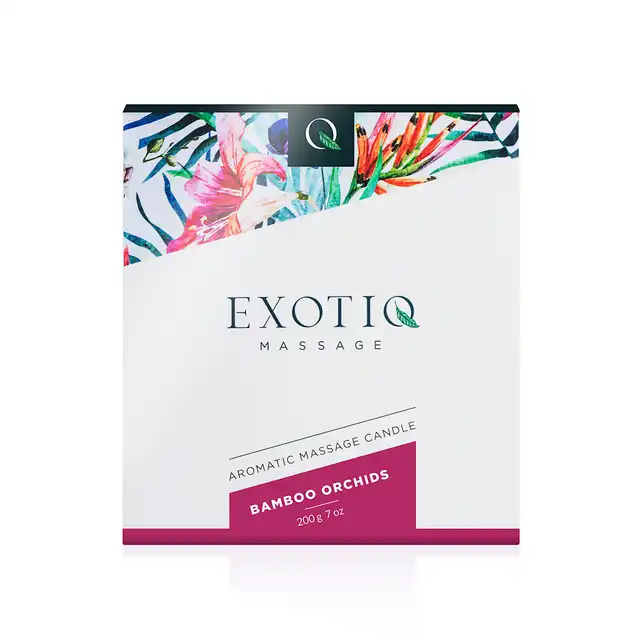 Exotiq - Massage Candle Bamboo Orchids 200g. Duża świeca do masażu na bazie olejku kokosowego. Cudowny zapach orchidei. Mega Sale!