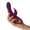 7Candy - Grip Hot Rabbit Purple. Wibrator do punktu G z króliczkiem do łechtaczki. Elegancki odcień fioletu z dodatkiem złota 