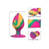 Calexotics - Cheeky Large Tie-Dye Plug - silikonowy, gładki korek analny z oryginalną kolorystyką