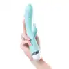 Toyfa - Flovetta Iris. Wibrator w miętowym kolorze z idealnie stymulującym łechtaczkę króliczkiem. Idealne anatomiczne krzywizny dodatkowo pobudzają czuły punkt G