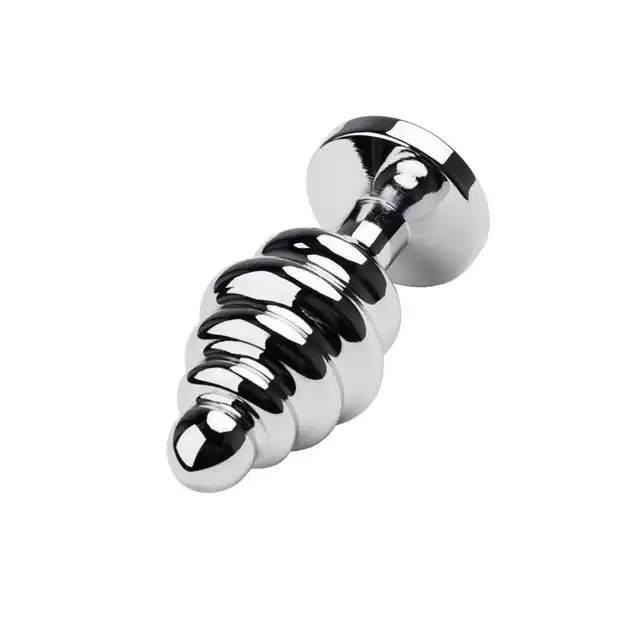 Toyfa - Silver Anal Plug. Wysokiej jakości metalowy korek analny z eleganckim kryształkiem w kolorze czerwieni w podstawie. Wyjątkowy stymulujący kształt