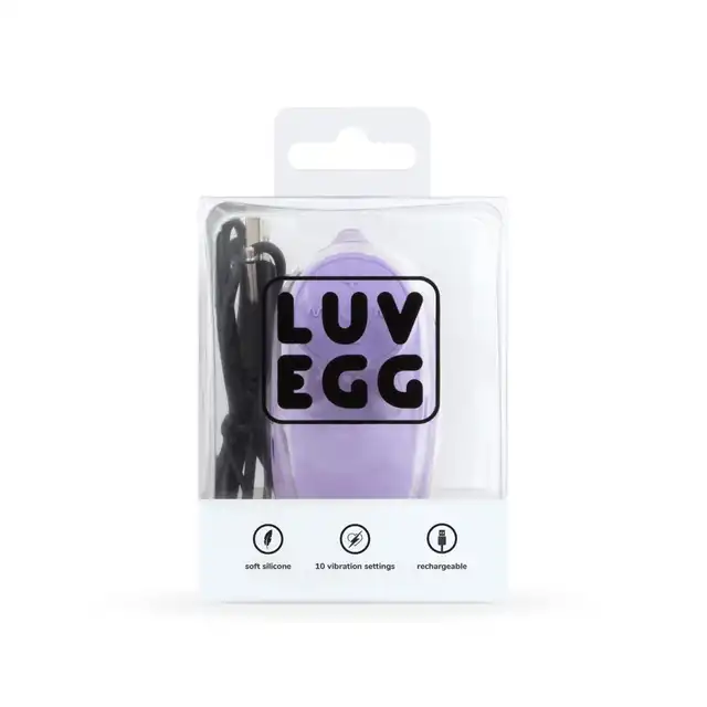 Luv Egg - Paars Purple XL. Wibrujące silikonowe jajeczko o długości 8 cm sterowane przez pilota. 3 tryby i 7 intensywności wibracji