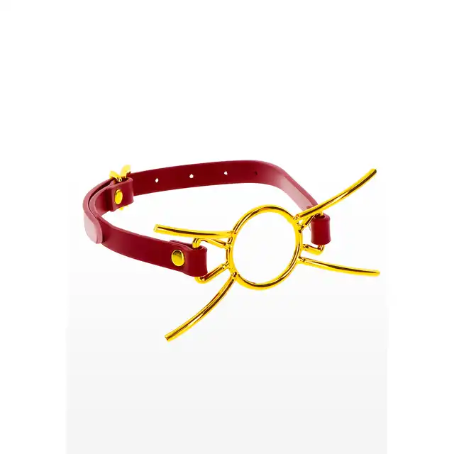Taboom - Open Mouth Spider Gag. Elegancki knebel do ust ze złotymi metalowymi zdobieniami. Luksusowe zniewolenie partnera