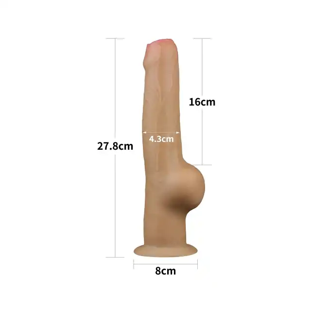 LoveToy - Nature Cock 11". Ultra realistyczne silikonowe dildo z super mocną przyssawką. Wykonane przy pomocy technologii Dual-Layered