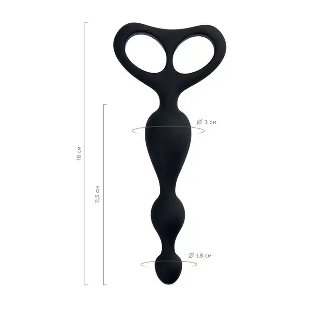 Toyfa - POPO Aquilae. Klasyczne koraliki analne z wygodnym uchwytem. Analna przyjemność w 18cm wydaniu