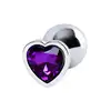 Toyfa - Silver Anal Plug. Wysokiej jakości metalowy korek analny z eleganckim kryształkiem w kolorze ametystu w podstawie