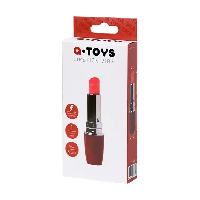 A-Toys - Lipstick Vibe Red. Mini wibrator w kształcie klasycznej szminki do ust. Zmień zabawę na tryb incognito i bądź zawsze gotowa na swoje zachcianki