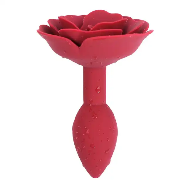 Kiotos - Red Rose Anal Plug. Zmysłowy czerwony korek analny z różą. Bardzo elegancki 