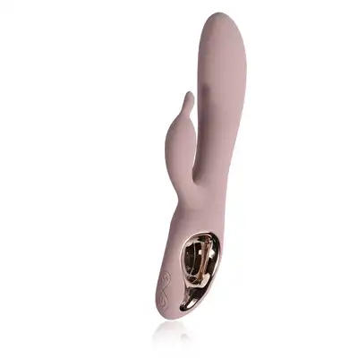 Hot Fantasy - Felicity Leno USB, Wibrator ze stymulatorem łechtaczki. Wysokiej klasy silikon i odcień pudrowego różu