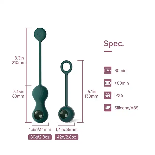 Magic Motion - Crystal Duo Smart Kegel. Zestaw 3 kulek gejszy. 2 sterowane na aplikację. Nieograniczony zasięg. 