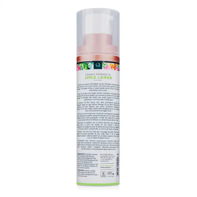 Exotiq - Massage Oil Sensual Apple Lemon. Zapachowy jadalny olejek do masażu ciała o rześkim zapachu cytryny i jabłka