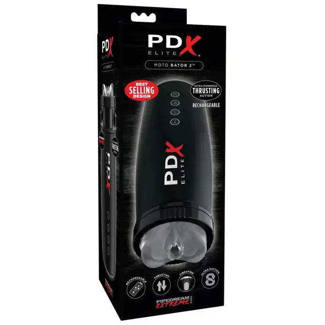 PDX Elite - Moto Bator 2. Nowoczesny masturbator z funkcją ssania, ruchu posuwistego i wibracji. Imitacja seksu oralnego