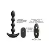 Dorcel - Flexi Balls - Anal Vibrator with Remote Control - Black - wibrator analny z koralikami i zdalnie sterowanym pilotem 