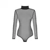 Obsessive - B136 body XS/S. Eleganckie zmysłowe body z długimi rękawami. Pikantnie prześwitujące, z klasą. 