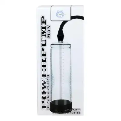 Boss Series - Powerpump Max Black &amp; Clear. Przezroczysta pompka do penisa. Wspomaga jego powiększenie i uwrażliwienie 